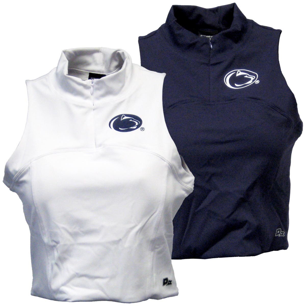 women's white navy belle tops with Penn State Athletic Logo on left chest